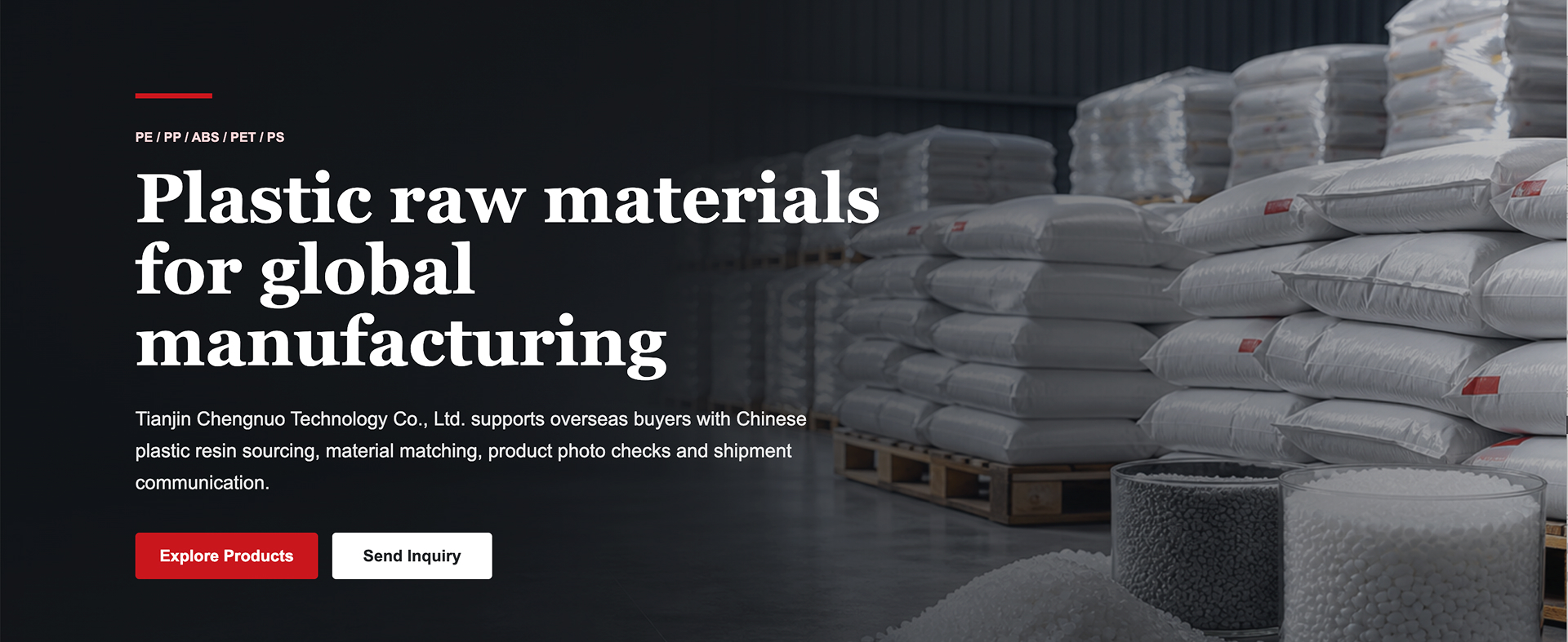 Tianjin Chengnuo Technology Co., Ltd. remia užsienio pirkėjus, suteikdama pagalbą ieškant kinų plastikinių dervų, derinant medžiagas, tikrinant gaminių nuotraukas ir vykdant susisiekimą dėl siuntimo.